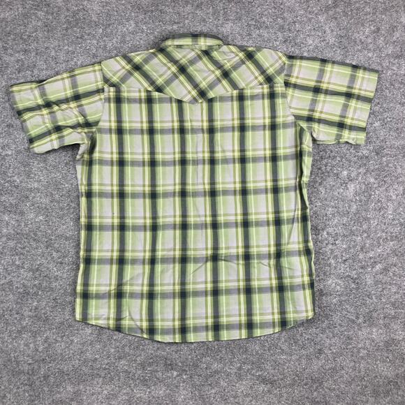 Canyon Guide Shirt Mens 2X Green Plaid Western Pearl Snap Short Sleeve Cowboy - Picture 7 of 8